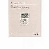 Ersttagsblatt 10/1995-750 Jahre Freie Reichsstadt Regen