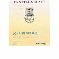 Ersttagsblatt 23/1999-100. Todestag von Johann Strauß