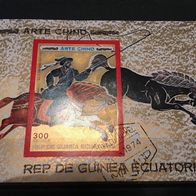 Äquatorial-Guinea Block 262 (MiNr. 1128) Pferdegemälde gestempelt M€ 2,50 #899