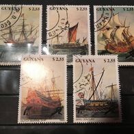 Guyana MiNr. 3292-3296 Schiffe gestempelt M€ 15,00 #414