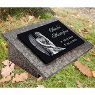 Granitplatte  mit Wunschgravur Gedenkplatte 10x10cm Edles Grabbild 