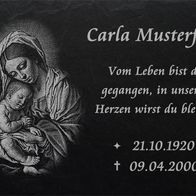 Grabplatte Maria Grabmal Grabschmuck Grabstein-028 - Wunschgravur - 50