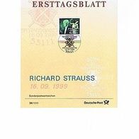 Ersttagsblatt 34/1999-50. Todestag v. Richard Strauss