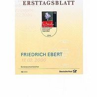 Ersttagsblatt 12/2000-75. Todestag von Friedrich Ebert
