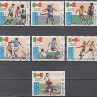 BM634) Laos Mi. Nr. 813/19 o, Fußball WM 1986 Mexiko