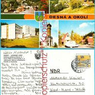 Desná a okolí, CSSR, Jizerské hory, Isergebirge, Ansichtskarte 1980er Jahre