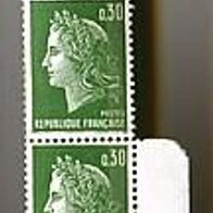 5 Briefmarken 0,30 Republique Francaise von 1973