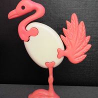 Ü-Ei Plastikpuzzle 1998 Bunte Vogelwelt - Flamingo Bella - Weiß + BPZ 613010