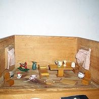 Puppenstube, Puppenküche, Holz, Speicherfund, antik