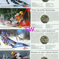 2005 Austria 5 Euro Österreich Silber Skisport ALLE 4 Miniblister