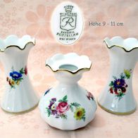 3 schöne kleine Blumenvasen * Vase Retsch & Co. Porzellan Wunsiedel * Blumendekor