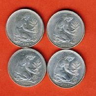 50 Pfennig 1981 D, F, G, J. kompl.