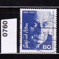 Berlin Mi. Nr. 760 Gottfried Benn, Dichter - Wert 80 Pf o <