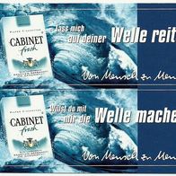 Reklamekarte mit 2 integrierten Aufklebern "CABINET FRESH" ... auf deiner Welle ...