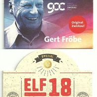 Bierdeckel "Stadtjubiläum Zwickau 2018" -Gert Fröbe- Mauritius Privatbrauerei Zwickau