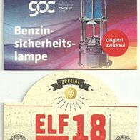 Bierdeckel "Stadtjubiläum Zwickau `18" -Benzinlampe- Mauritius Privatbrauerei Zwickau