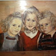 Gemälde Portrait 3 Kinder U v Hoyningen - Huene 1979
