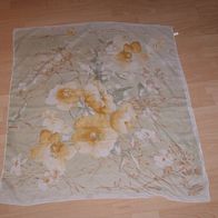 Damen-Halstuch 90 x 90 beige/ orange Blumen
