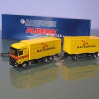 Mercedes Actros MAZ Express VF Fiedler Schiebeplane Wg 30 Albedo Werbe 1:87