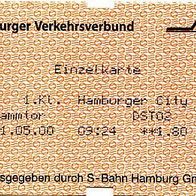 Fahrkarte DSTO2 HVV Hamburger Verkehrsverbund vom 11.05.2000 City Dammtor