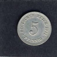 Kaiserreich 5 Pfennig 1911 A.