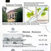Eintrittskarte Neues Palais Potsdam 18.07.2006