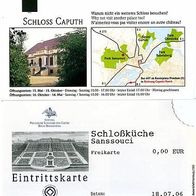 Eintrittskarte Schloßküche Sanssouci Potsdam 18.07.2006