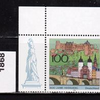 Bundesrepublik Deutschland Mi. Nr. 1868 - 800 Jahre Heidelberg * * <