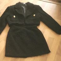 Made in Italy schwarzes Woll-Kostüm Gr. 34/36