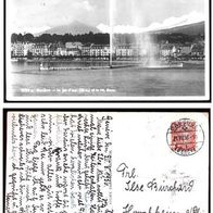 Genf, Springbrunnen (90m) und Mont Blanc 1936
