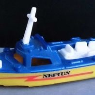 Ü-Ei Schiffe 1987 - Motoryacht Neptun - blau - mit allen 2 Aufklebern
