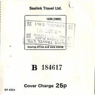 Fahrkarte Sealink Travel Ltd. B 184617 vom 08.12.1973