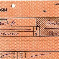 Fahrkarte A 188584 Forbach France - Saarbrücken vom 22.12.1973