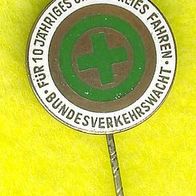 10 Jahre Bundesverkehrswacht Anstecknadel Pin :