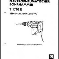 Upat plus Bedienungsanleitung - für Bohrhammer T 1716 E - Original