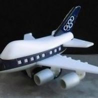 Ü-Ei Flugzeug 1992 Am Flughafen - Boing 747 - blau - 2 Aufkleber!