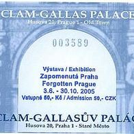 Clam-Gallas Palace in Prag Eintrittskarte von 2005