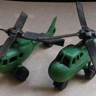 Ü-Ei Flugzeug 1987 Reibrad-Hubschrauber - kompett - dunkelgrün