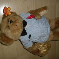 Teddybär Teddy mit Hemd & Strohhut Dandy Look NEU f. Sammler
