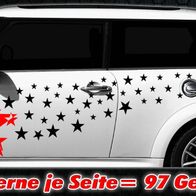 93pcs Star Car Sticker Set – Tuning Decals, Wall Tattoos, Flower & Star Mix