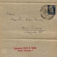 Firma H. Beck & Sohn Öfen & Herde Pirna 1949 Rechnung das Original !