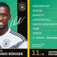 DFB-REWE Sammelkarte WM 2018 Nr. 11 Antonio Rüdiger - NEU