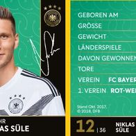 DFB-REWE Sammelkarte WM 2018 Nr. 12 Niklas Süle - NEU