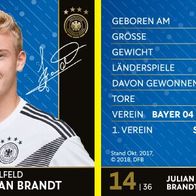 DFB-REWE Sammelkarte WM 2018 Nr. 14 Julian Brandt - NEU