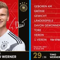 DFB-REWE Sammelkarte WM 2018 Nr. 29 Timo Werner - NEU