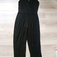 wunderschöner schwarz farbender Jumpsuit, Damenoverall, Gr. 36