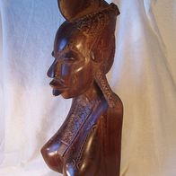 Alte, massive, weibliche Eben-Holz Figur