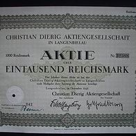 Aktie Christian Dierig AG 1.000 RM 1941