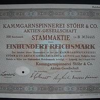 Aktie Kammgarnspinnerei Stöhr & Co. AG 100 RM 1932