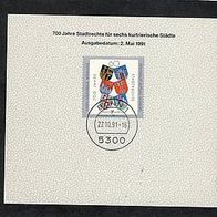 Bund 1991 Mi.1528 gest. auf ein Sonderblatt.